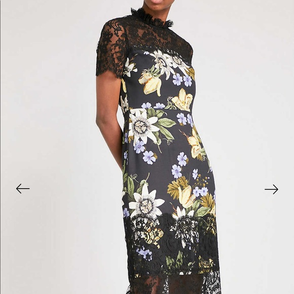 🔥 HP 🔥 Erdem Keni Floral Lace And Cady Dress - Picture 13 of 14